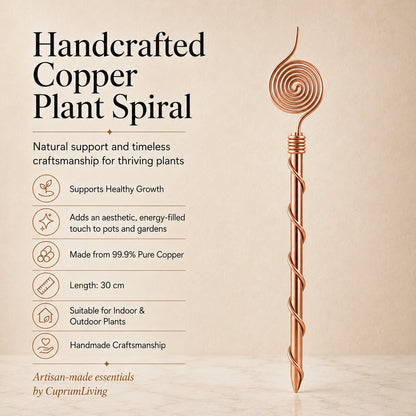Handcrafted Pure Copper Plant Spiral