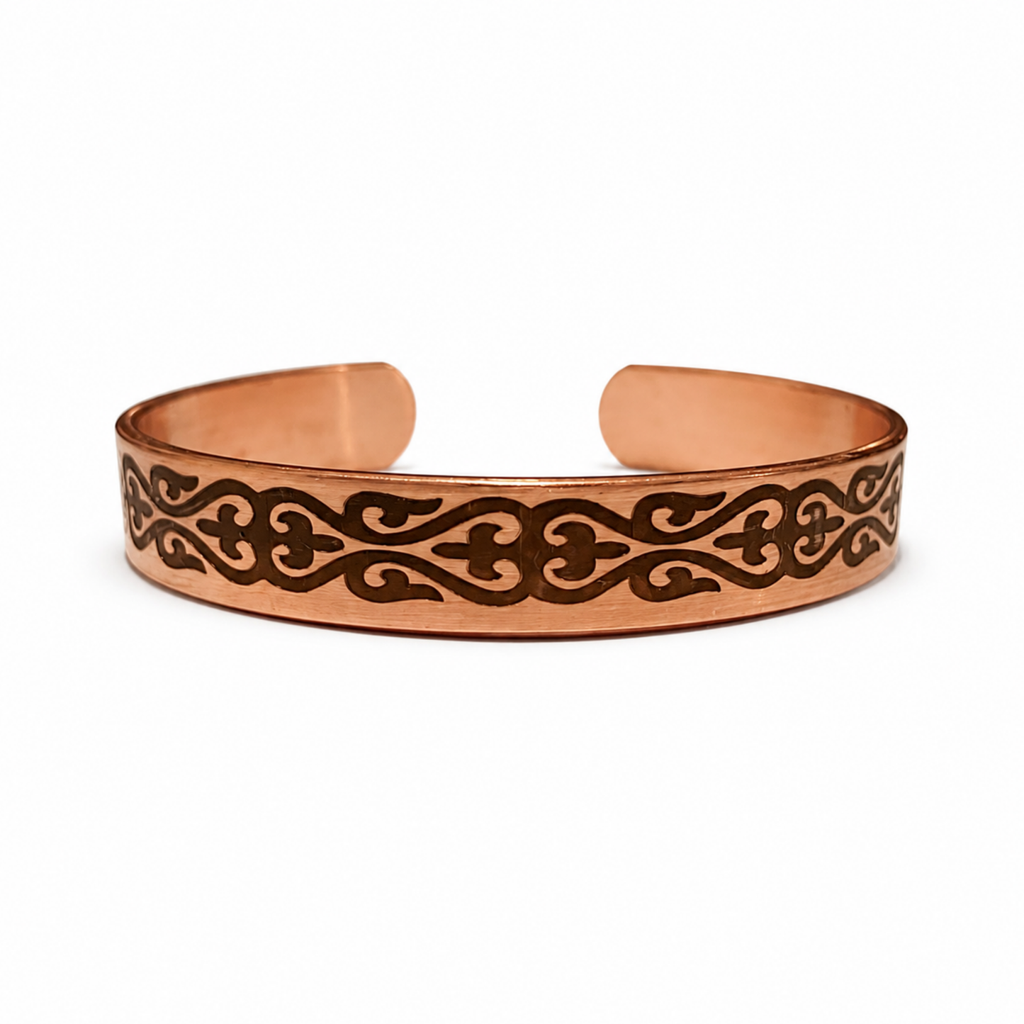 Handcrafted Natural Copper Cuff Bracelet - Laser Engraved
