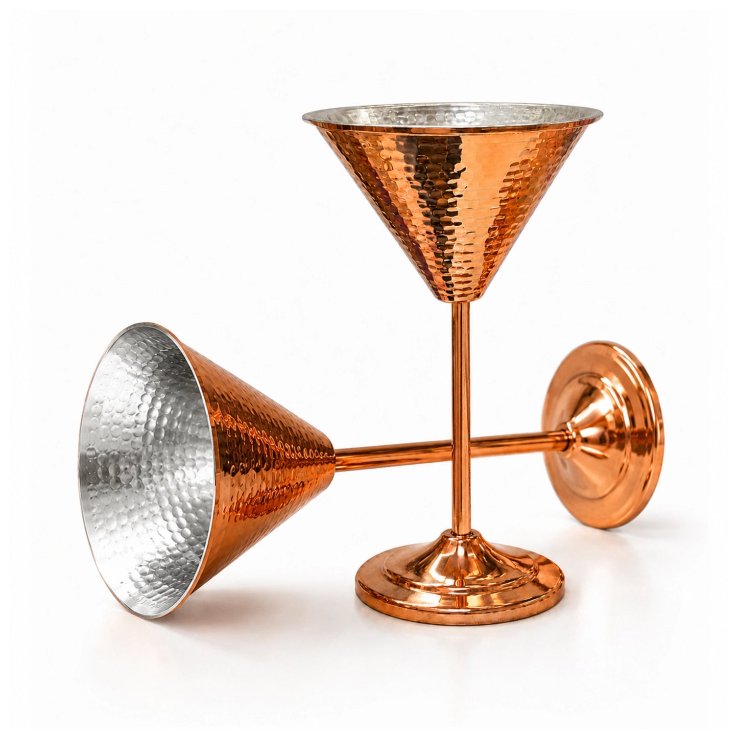 Copper Martini Glass Set of 2 – Handcrafted Home Bar Gift