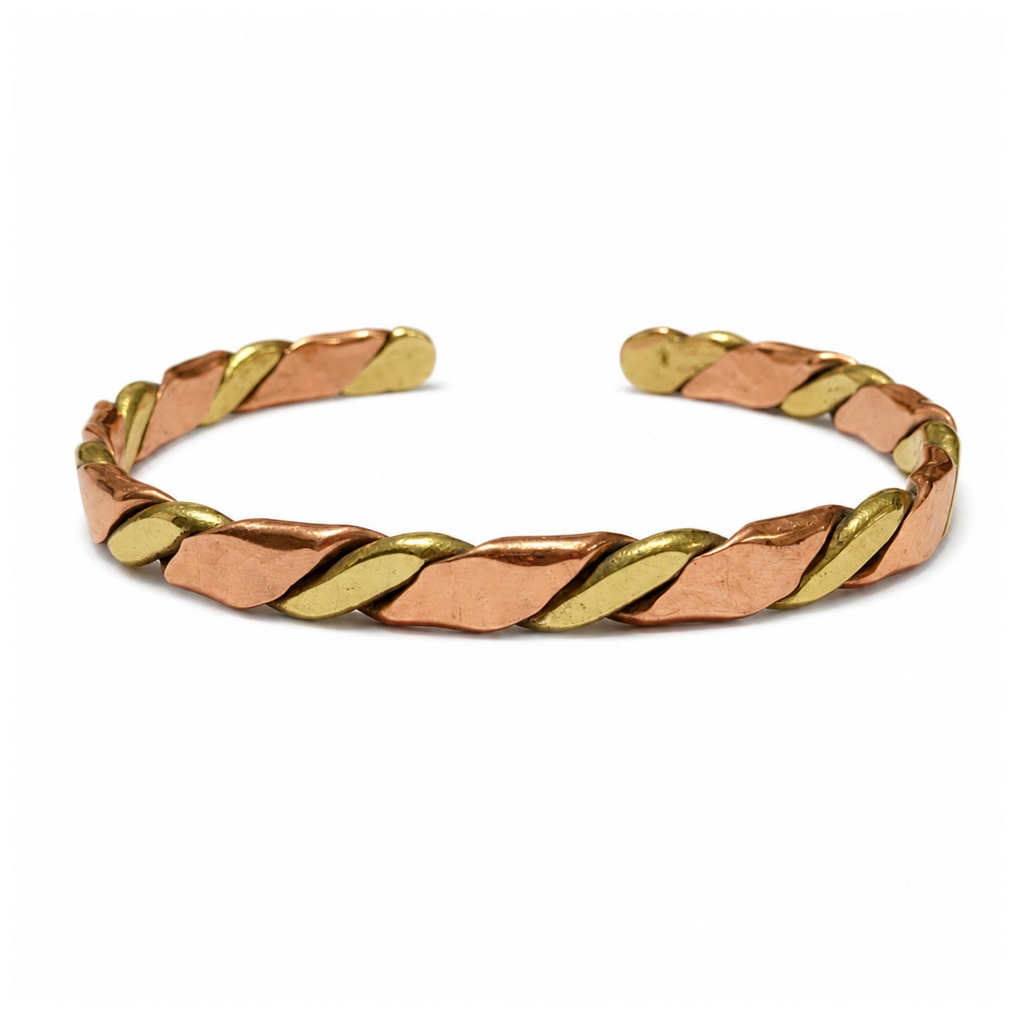 Handcrafted Natural Copper Cuff Bracelet - Braided Model