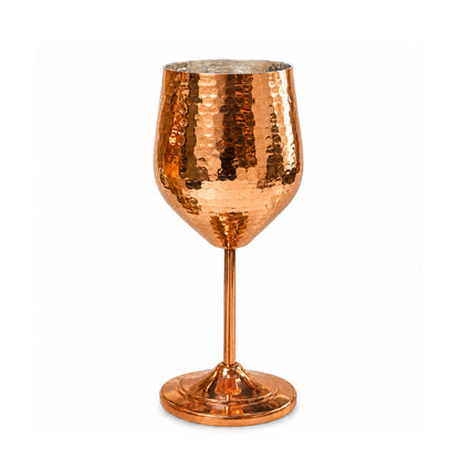 Copper Wine Glass Set of 2 – Hammered, Tin-Lined, Handcrafted