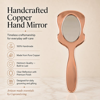 Handcrafted Pure Copper Hand Mirror