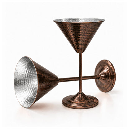 Copper Martini Glass Set of 2 – Handcrafted Home Bar Gift