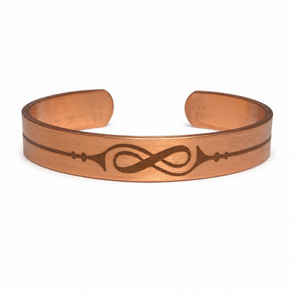 Handcrafted Natural Copper Cuff Bracelet - Laser Engraved