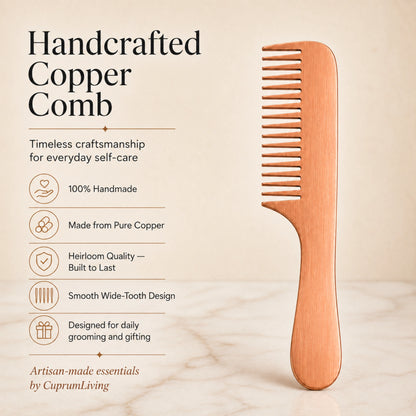 Handcrafted Pure Copper Comb