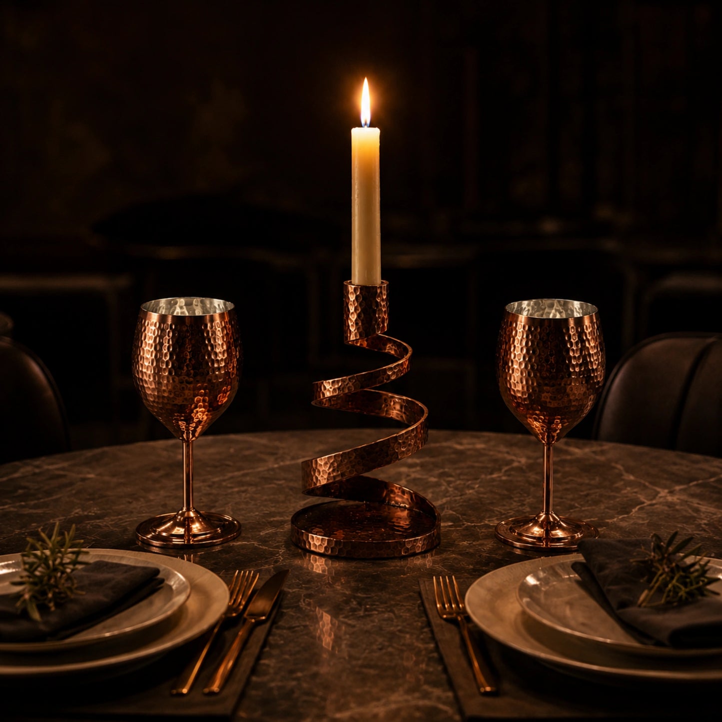 Copper Wine Glass Set of 2 – Hammered, Tin-Lined, Handcrafted