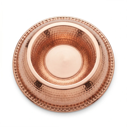 Handcrafted Pure Copper Double-Sided Pet Bowl
