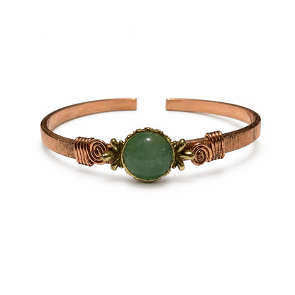 Handcrafted Natural Copper Stone Cuff Bracelet