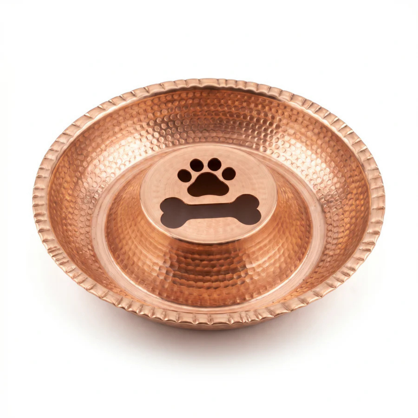 Handcrafted Pure Copper Double-Sided Pet Bowl