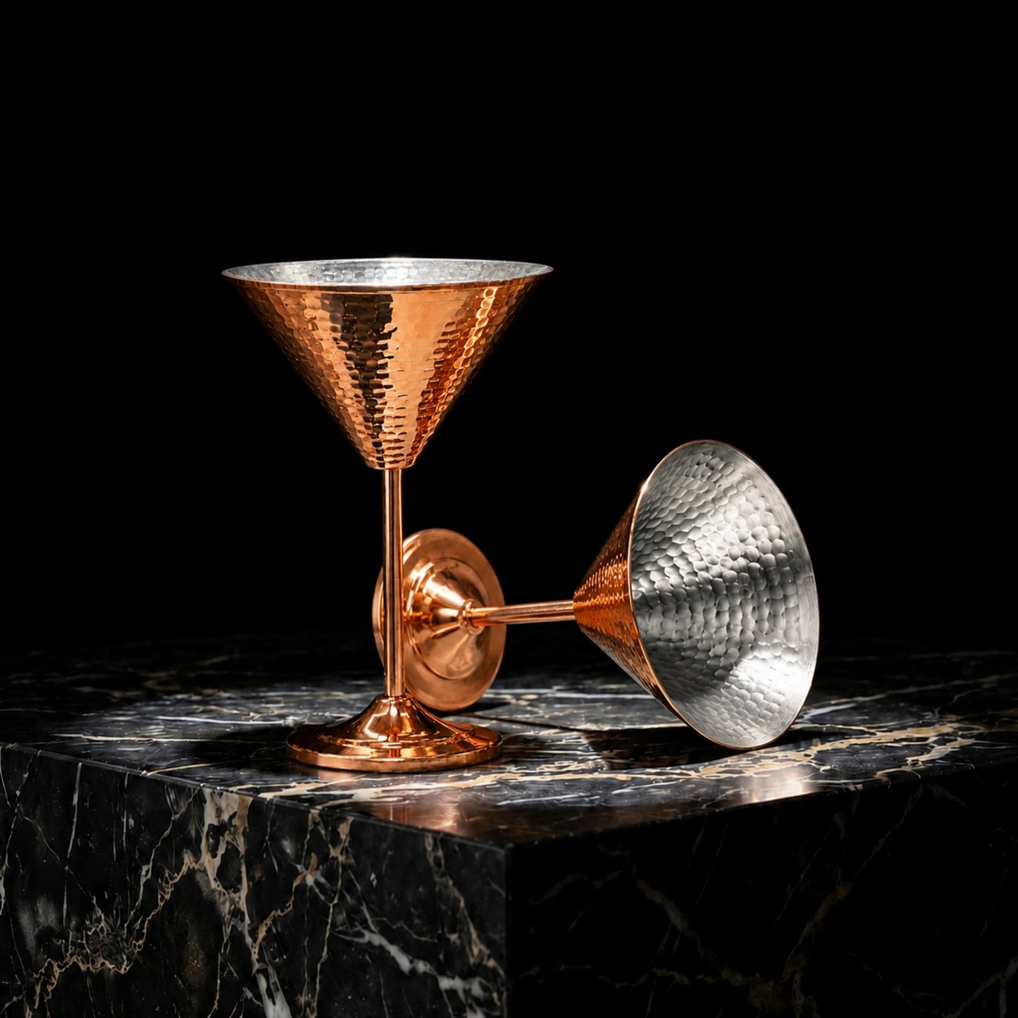Copper Martini Glass Set of 2 – Handcrafted Home Bar Gift