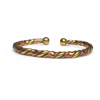 Handcrafted Natural Copper Cuff Bracelet - Braided Model
