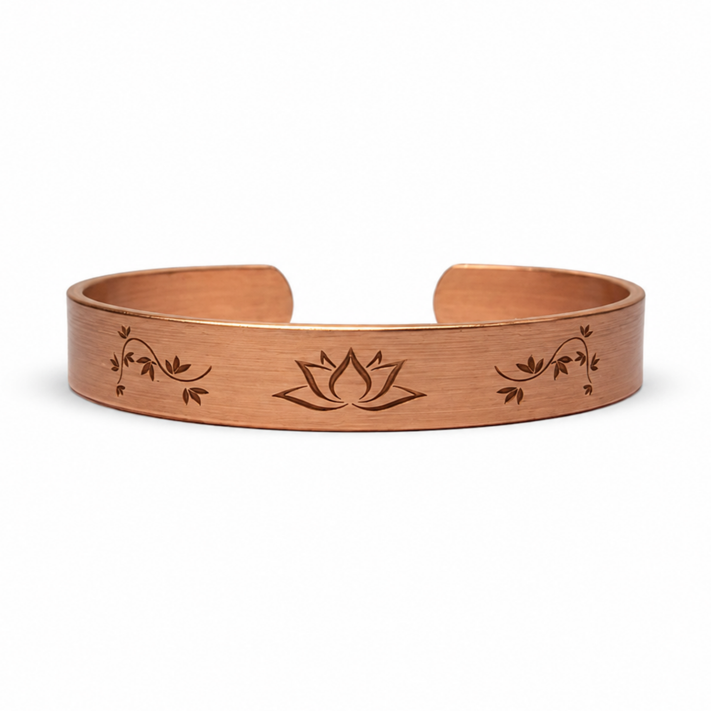 Handcrafted Natural Copper Cuff Bracelet - Laser Engraved