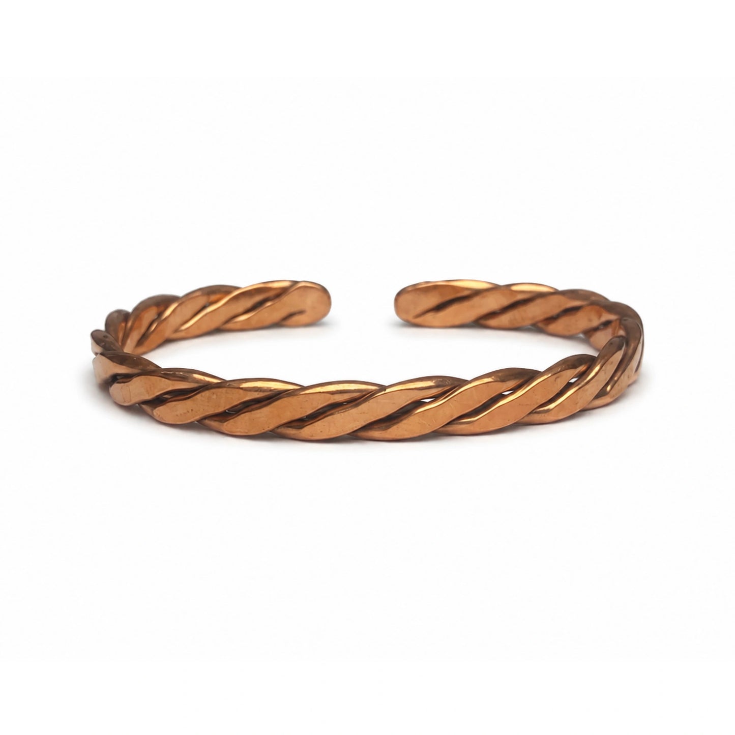 Handcrafted Natural Copper Cuff Bracelet - Braided Model