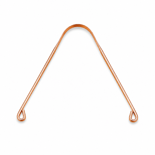 Handcrafted Pure Copper Tongue Scraper Natural - Toxin-Free Daily Oral Hygiene