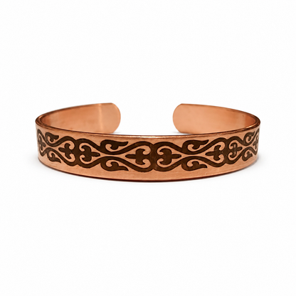 Natural Copper Cuff Bracelet - Laser Engraved