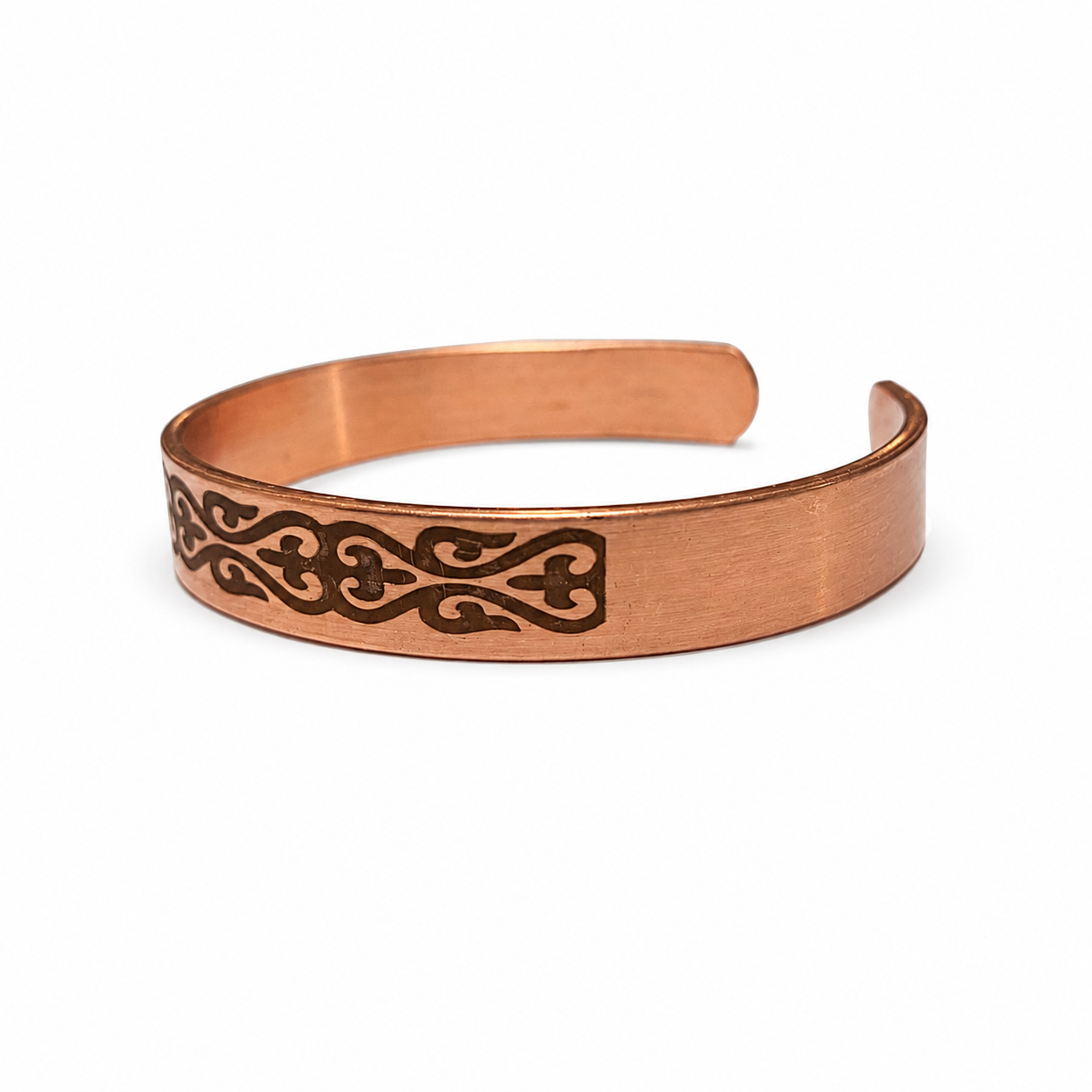 Natural Copper Cuff Bracelet - Laser Engraved