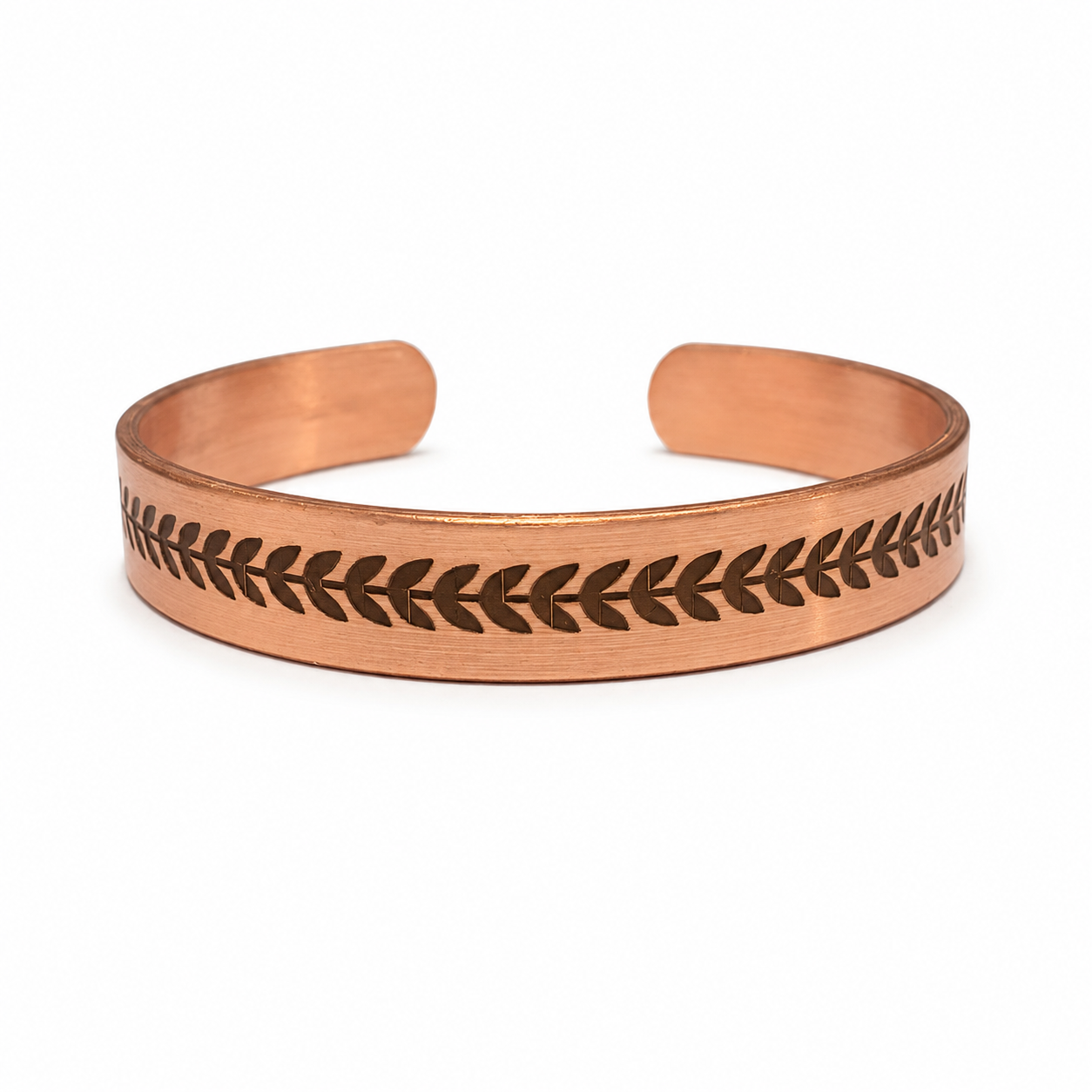 Natural Copper Cuff Bracelet - Laser Engraved