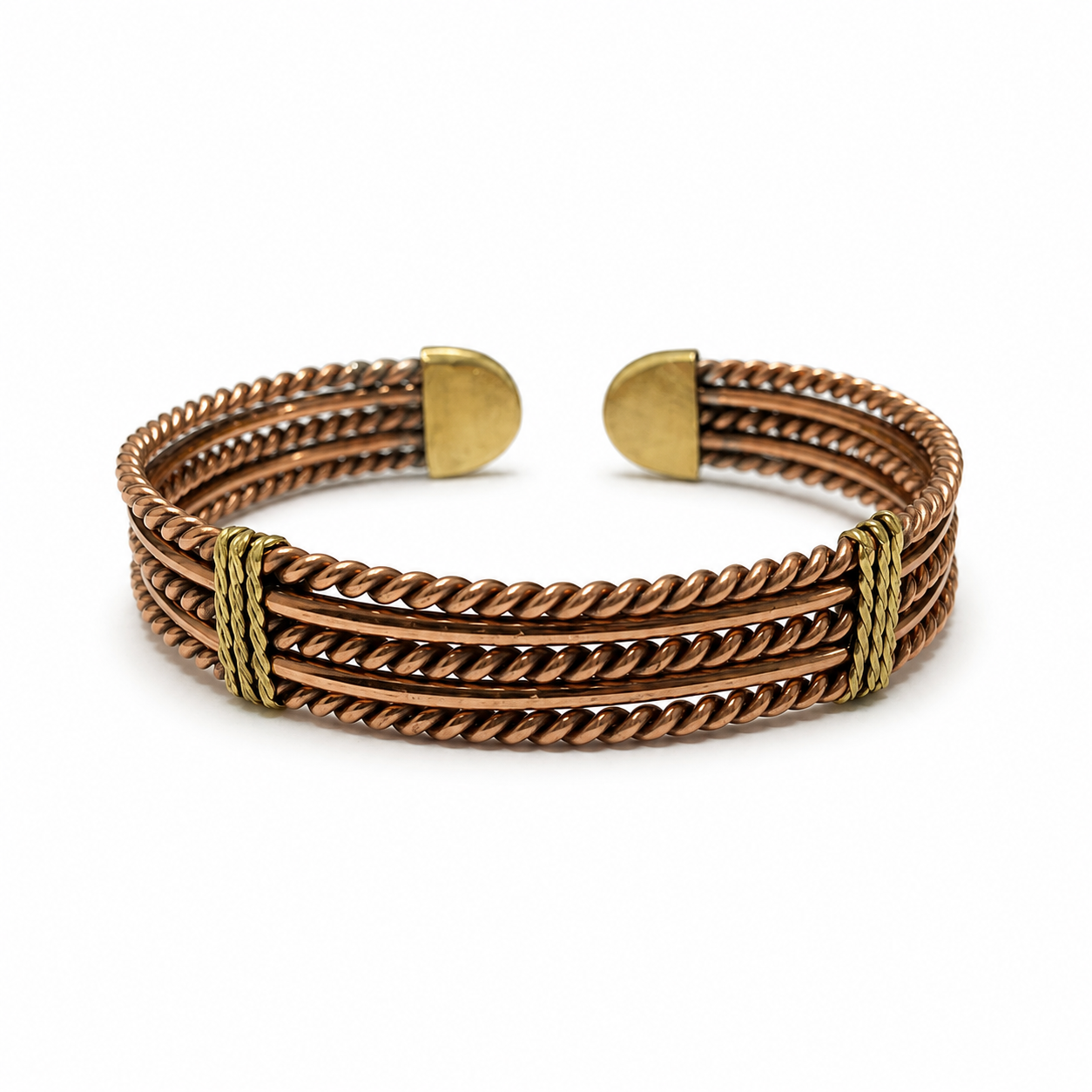 Braided Natural Copper Cuff Bracelet