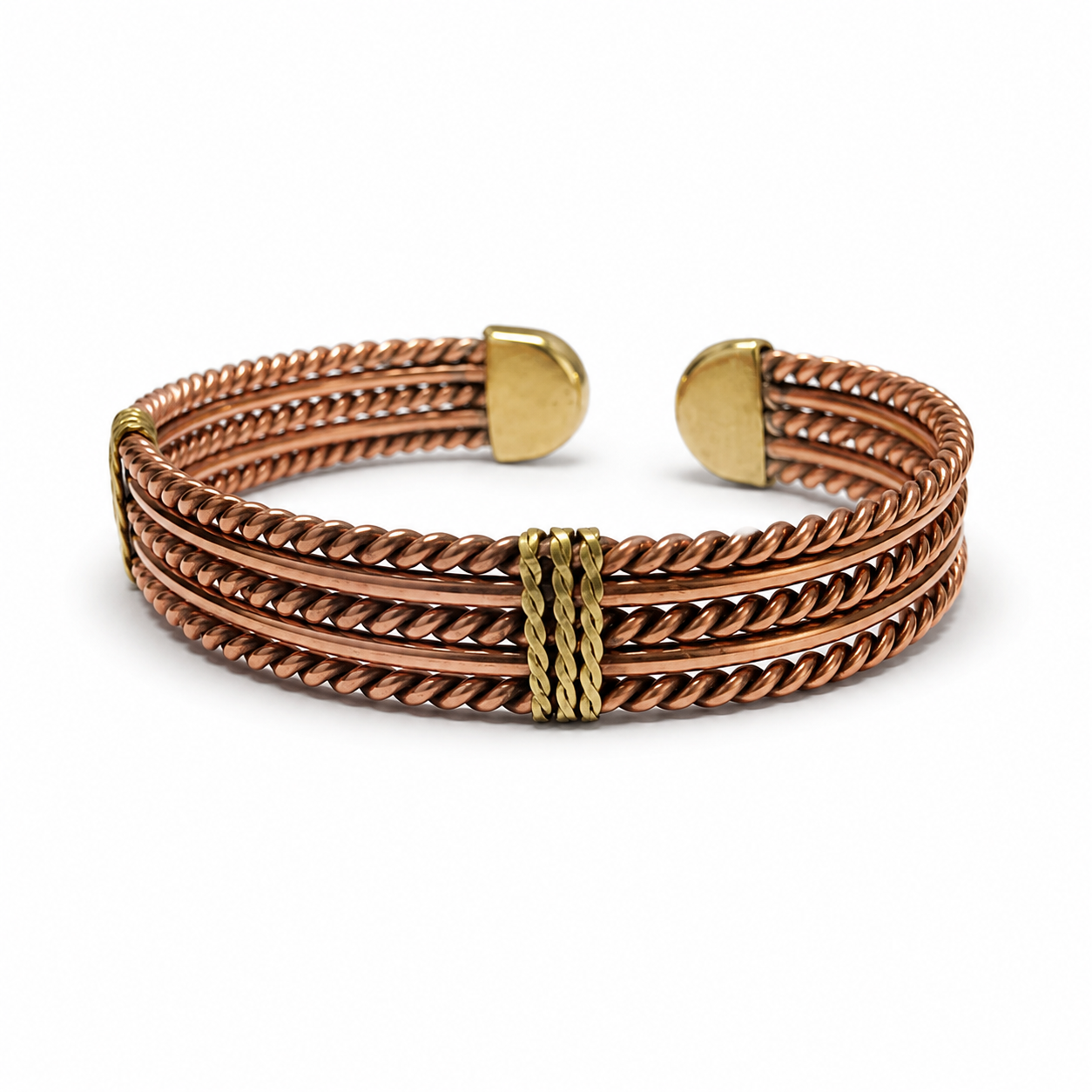 Braided Natural Copper Cuff Bracelet
