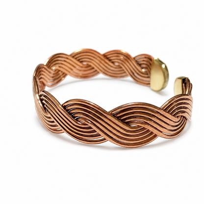 Braided Natural Copper Cuff Bracelet