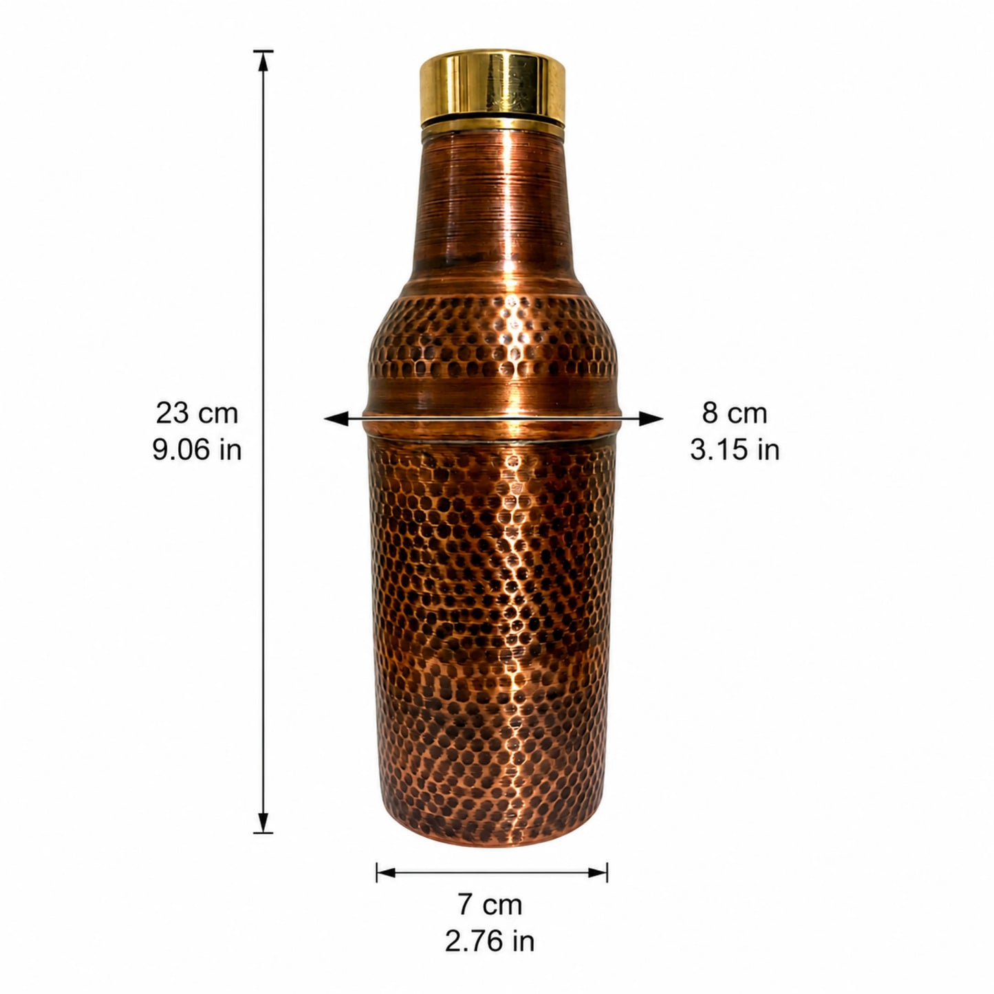 Copper Bottle Set with Brass Lid – Tin-Lined Cups, Handcrafted