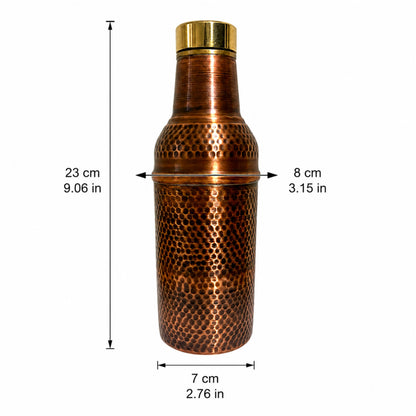 Copper Bottle Set with Brass Lid – Tin-Lined Cups, Handcrafted
