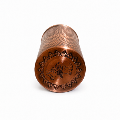 Brass Lid Handcrafted Hammered Copper Bottle Set