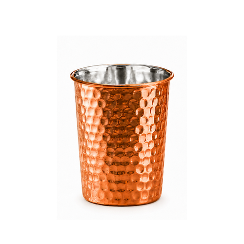 Handcrafted Hammered Copper Cup Set – Tin-Lined Drinking Tumbler