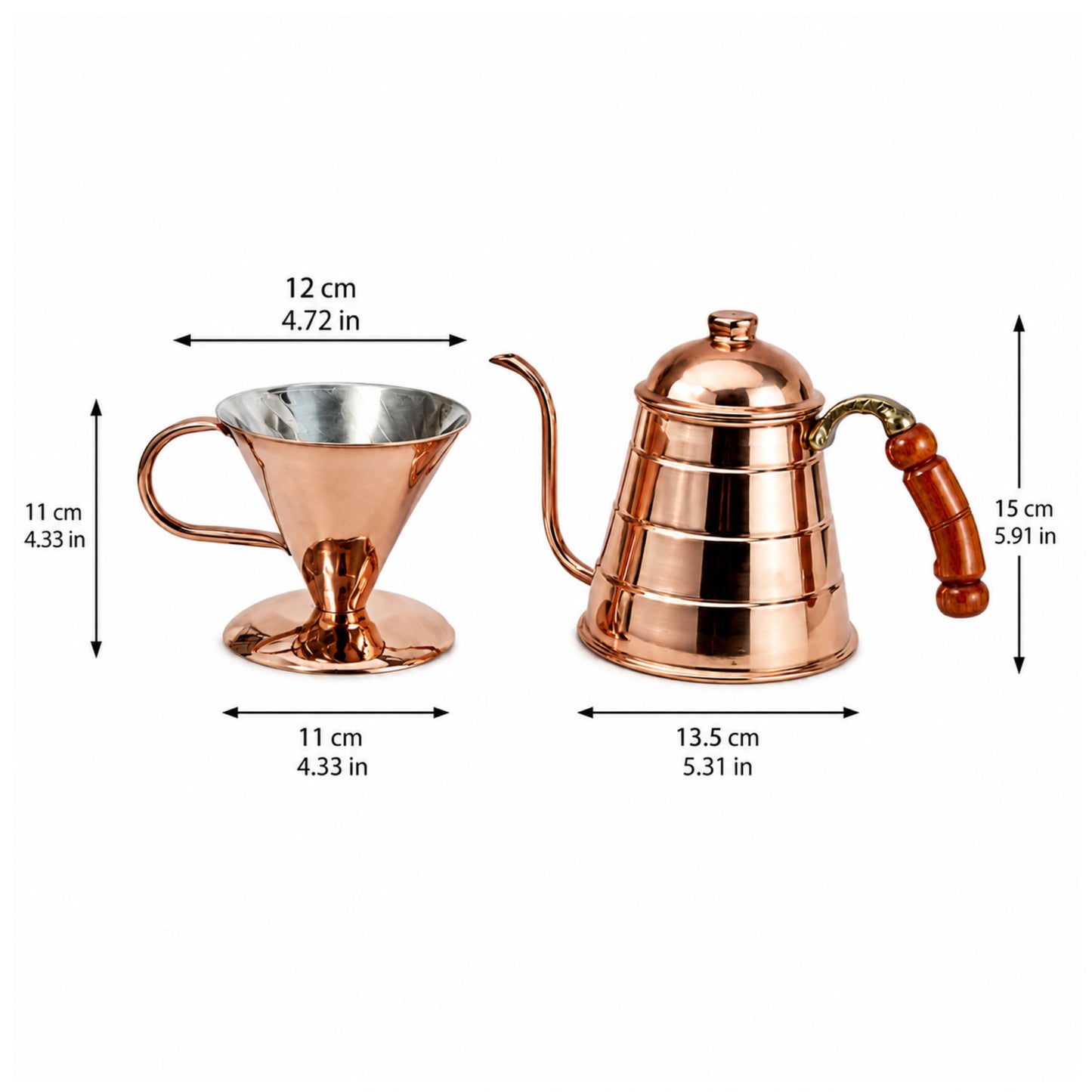 Handcrafted Copper Pour Over Coffee Set