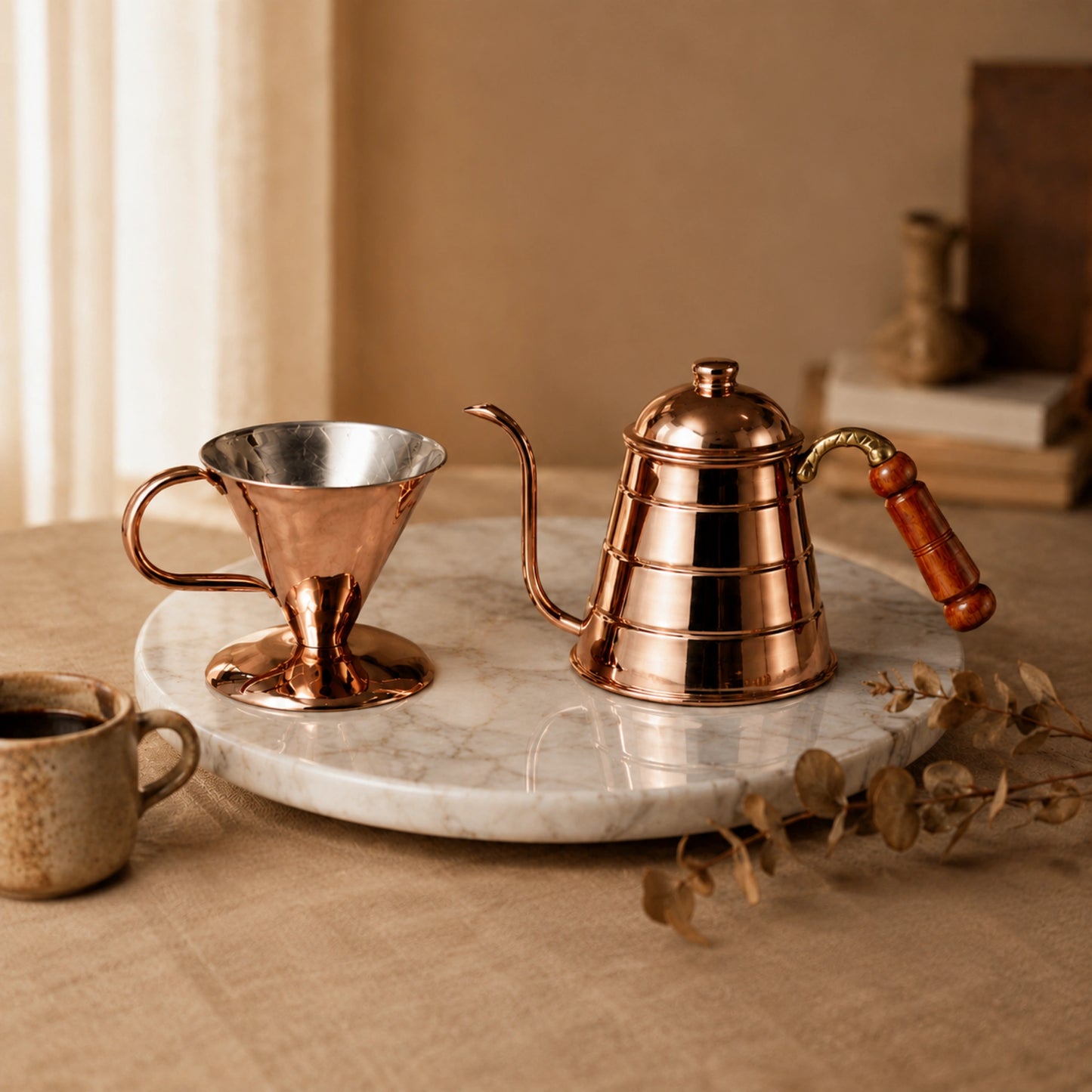 Handcrafted Copper Pour Over Coffee Set