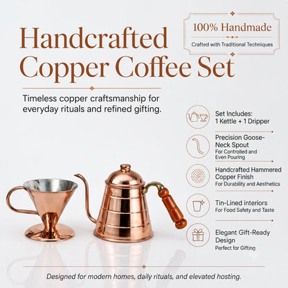 Handcrafted Copper Pour Over Coffee Set