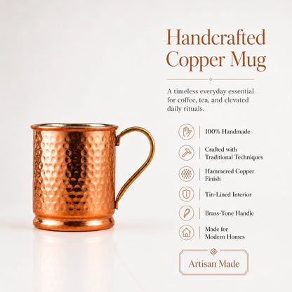 Copper Mug – Handcrafted, Tin-Lined, Coffee & Tea Gift