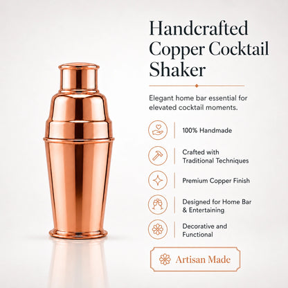 Copper Cocktail Shaker – Handcrafted Artisan Bar Tool